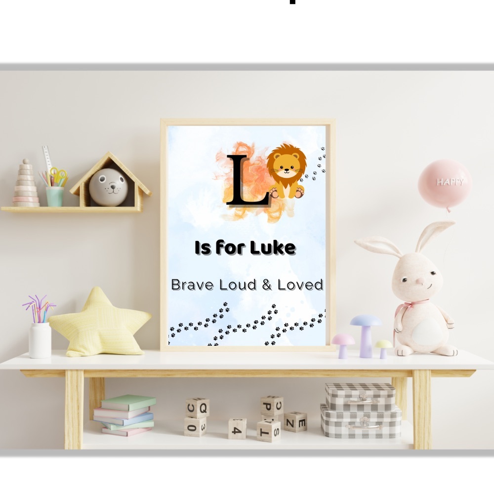 Editable Nursery Name Print – Canva Template